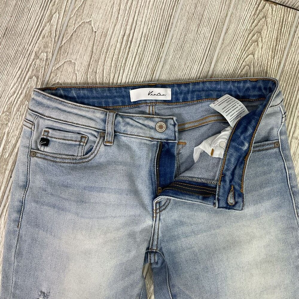 KanCan Distressed Ankle Skinny Jeans Women’s 9/28 Raw Hem Light Wash #KC8392 - Picture 5 of 10